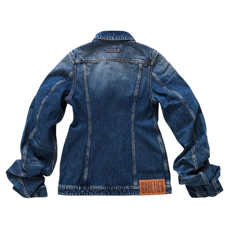 Jean Paul Gaultier Fitted Denim Jacket With Oversized Sleeves 'Vintage Blue'