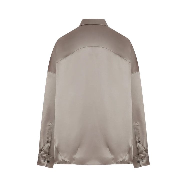 Dries Van Noten Stretch Satin Silk Shirt 'Taupe'