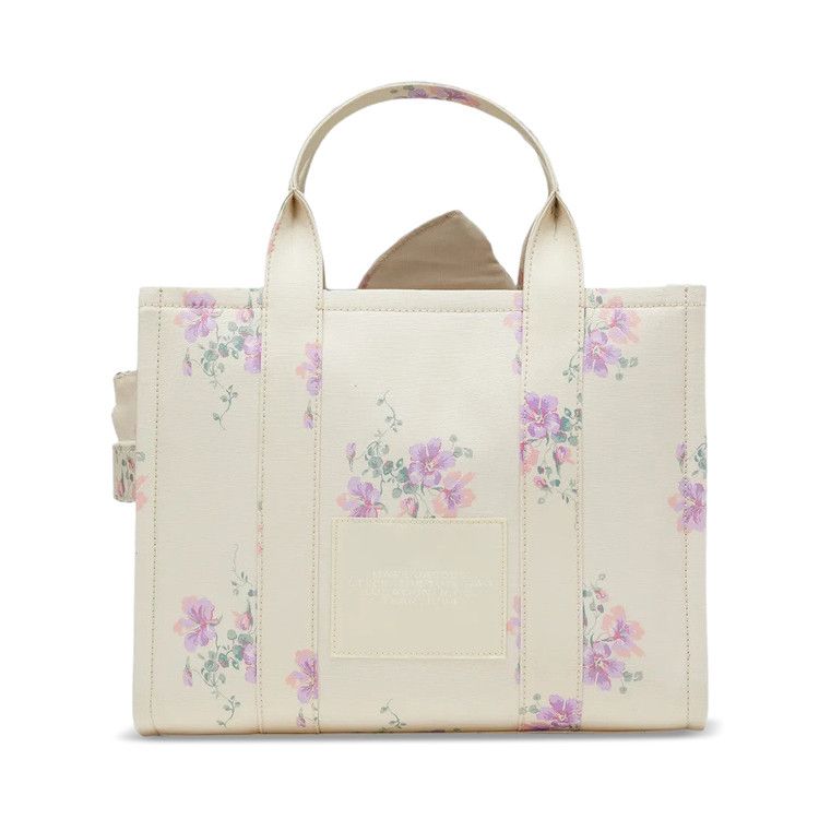 Marc Jacobs The Antique Floral Oversized Bow Canvas Medium Tote Bag 'Cream/Multicolor'