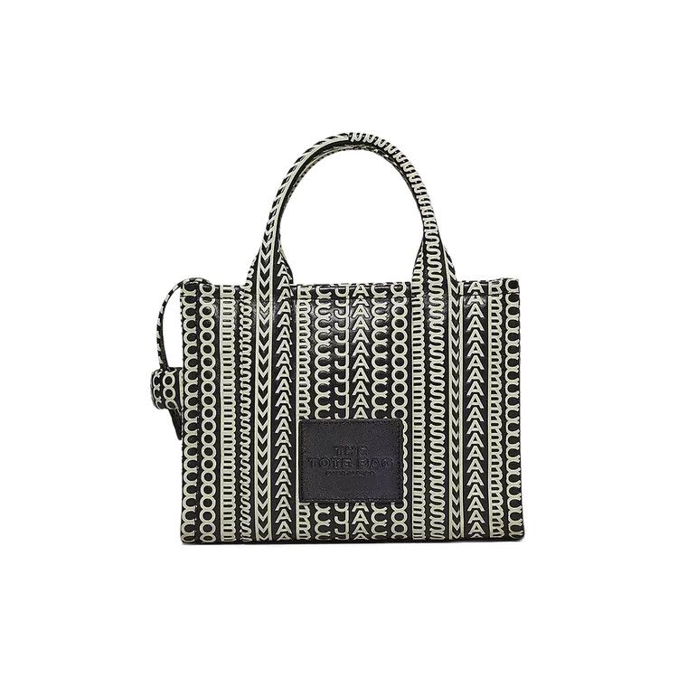 Marc Jacobs Monogram Leather Small Tote Bag 'Black/White'