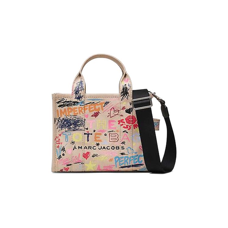 Marc Jacobs Punk Scribble Canvas Small Tote Bag 'Beige/Multicolor'