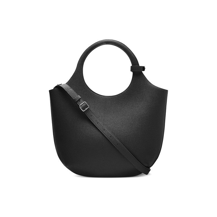 Courrèges Medium Holy Grained Leather Bag 'Black'