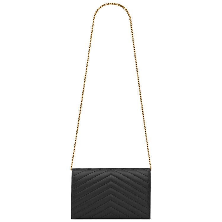 Saint Laurent Cassandre Chain Wallet 'Noir'