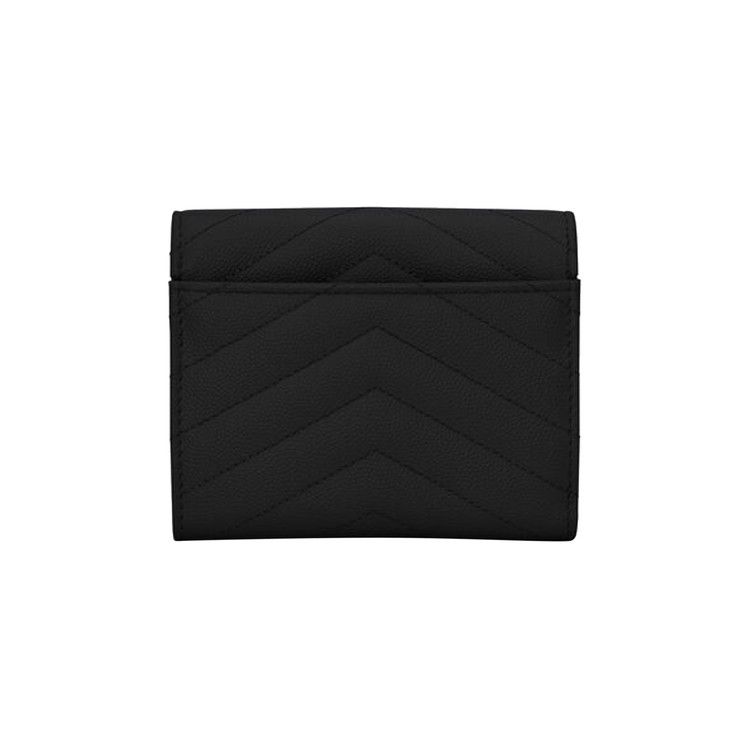 Saint Laurent Monogram Compact Tri Fold Wallet 'Noir'