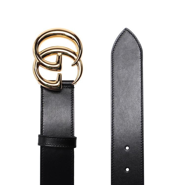 Gucci GG Marmont Belt With Shiny Buckle 'Black'