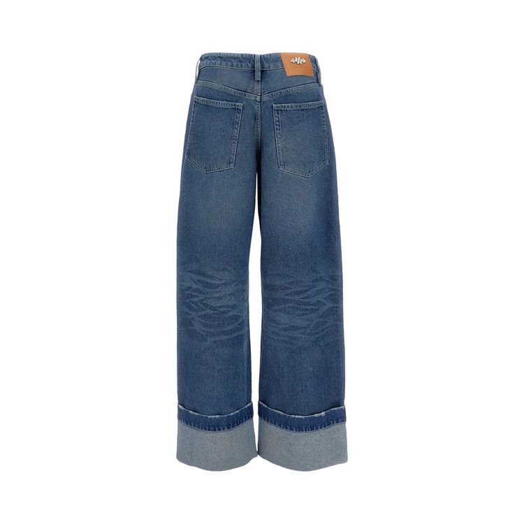 Simone Rocha Distressed Straight Leg Jeans 'Blue/Pearl/Clear'