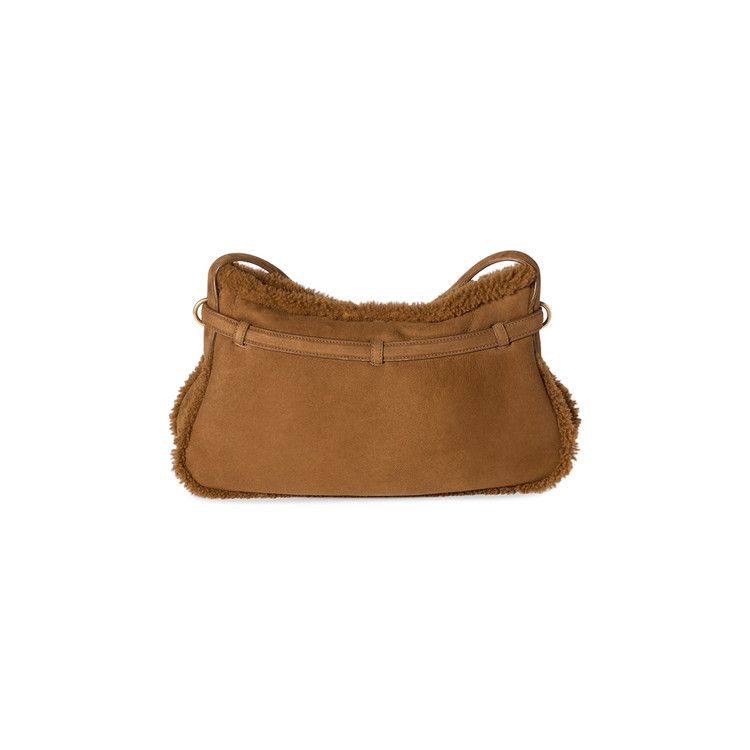 Miu Miu Sacca Camoscio Shearling Handbag 'Cacao'