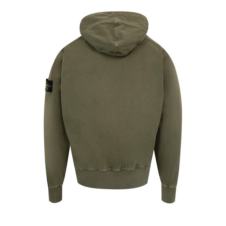 Stone Island Patch Logo Zip Hoodie 'Military Green'
