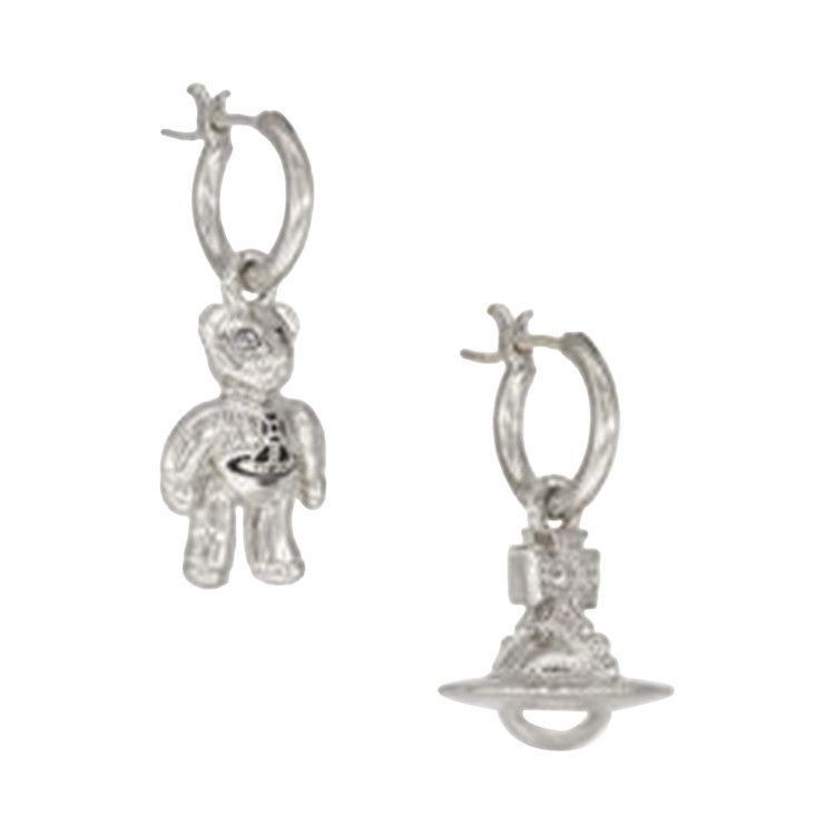 Vivienne Westwood Ruby Small Hoop Earrings 'Crystal/Black'