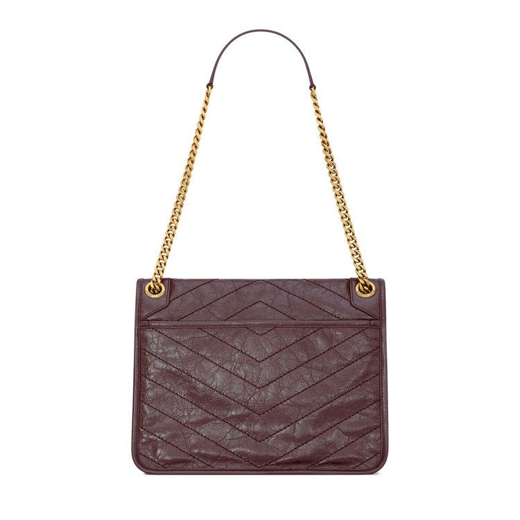 Saint Laurent Niki Medium in Vintage Leather 'Hot Wine'