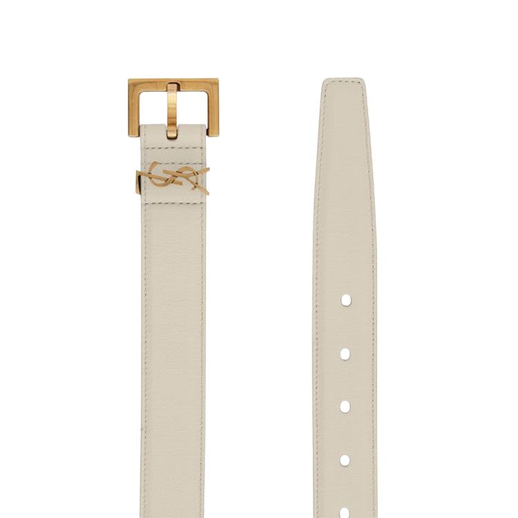 Saint Laurent Monogramme Belt With Square Buckle 'Crema Soft'