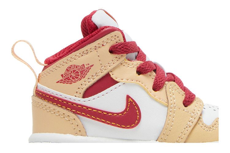 Air Jordan 1 Mid TD 'Light Curry Cardinal Red'
