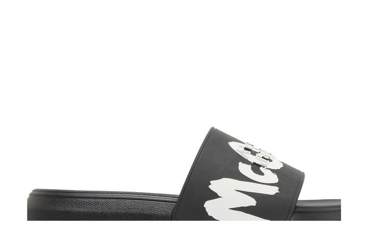 Alexander McQueen Rubber Pool Slide 'Graffiti - Black'