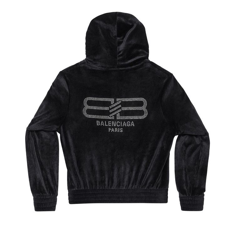 Balenciaga Fitted Zip Up Hoodie 'Black'