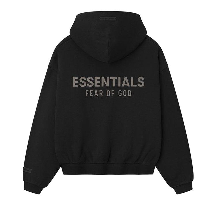 Fear of God Essentials Kids Fleece Hoodie Zip Up 'Jet Black'
