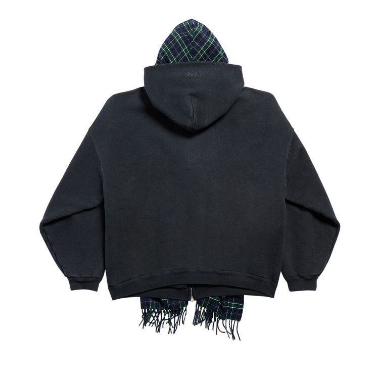 Balenciaga Scarf Zip-Up Hoodie 'Deep Blue/Black'