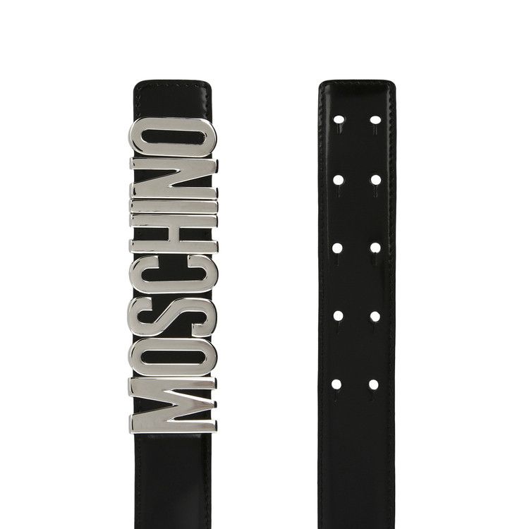 Moschino Calf Leather Logo Belt 'Black'