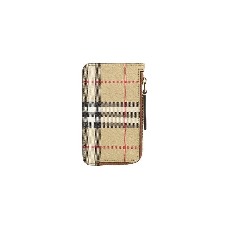 Burberry Sommerset Check Zip Card Holder 'Archive Beige'