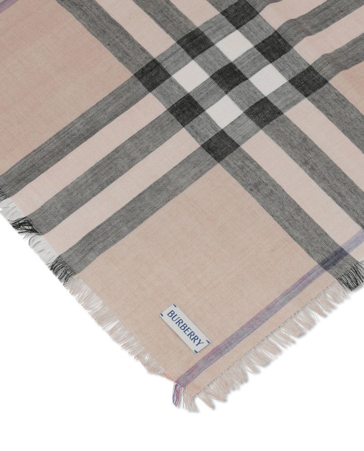Burberry Large Check Gauze Scarf 'Sand/Lichen'
