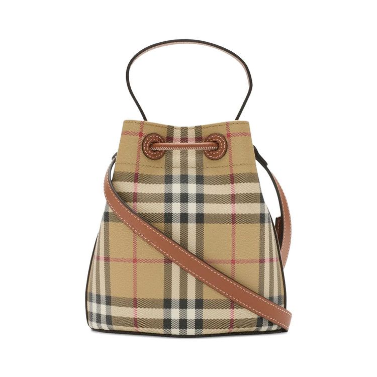 Burberry Mini Drawstring Bag 'Vintage Check/Briar Brown'