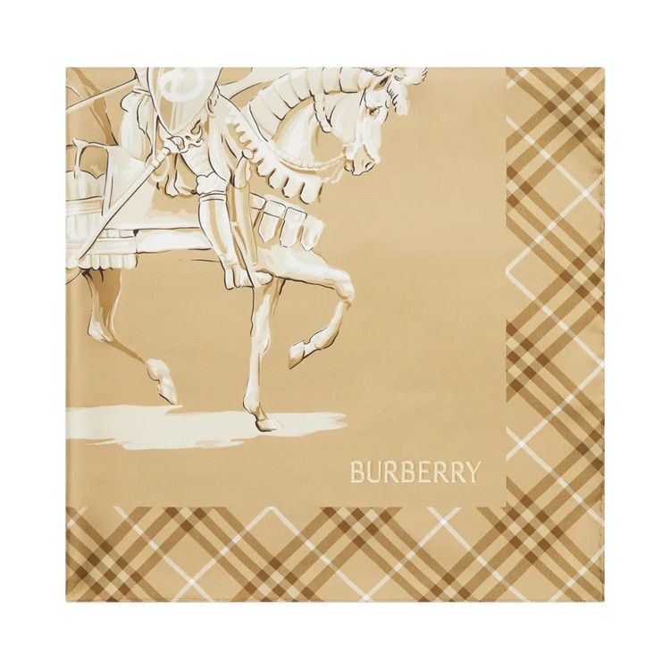 Burberry Horseman Silk Scarf 'Finch Beige'