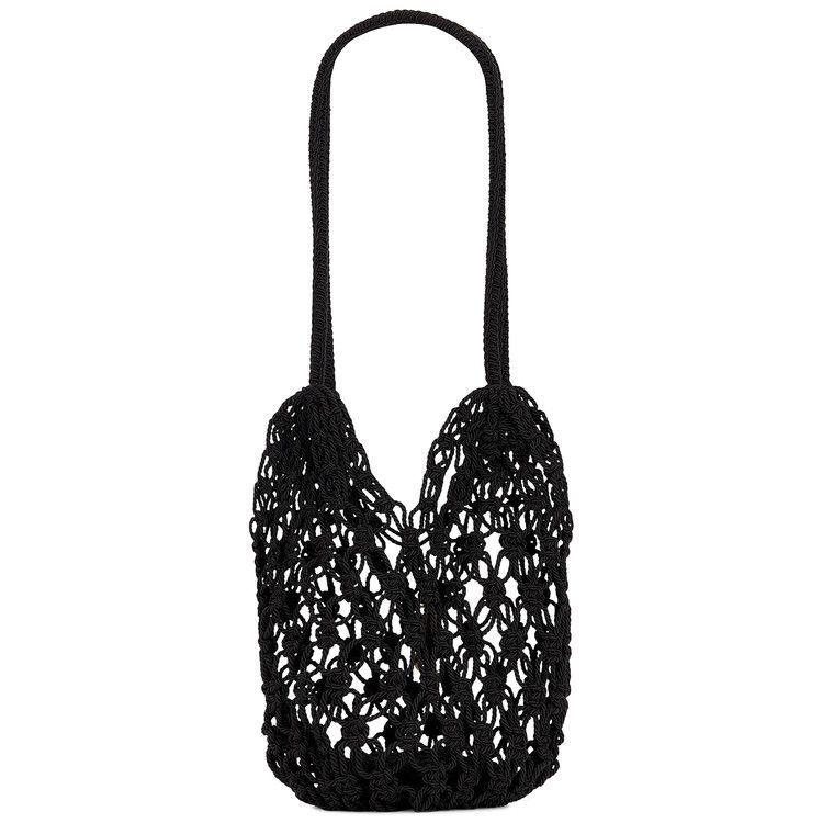 Saint Laurent Small Shopping Crochet Bag 'Nero'