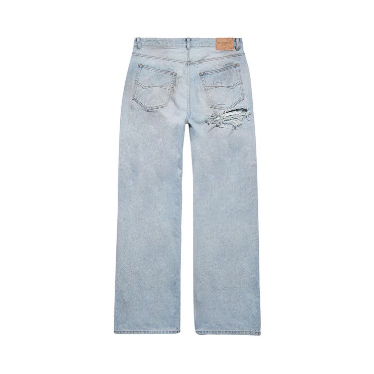 Balenciaga Distressed Relaxed Fit Pants 'Light Blue'