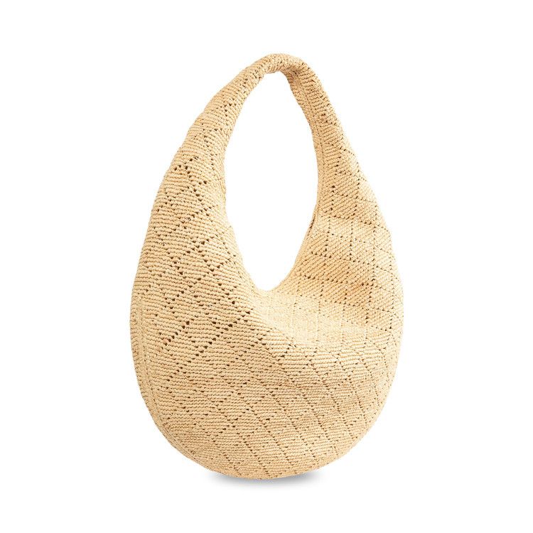 Saint Laurent Icare Hobo Raffia Bag 'Pale Brown/Brick'