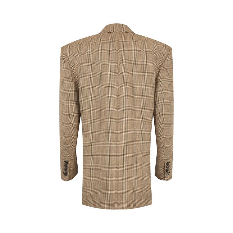 Saint Laurent Double-Breasted Wool Jacket 'Beige Marron Marine'