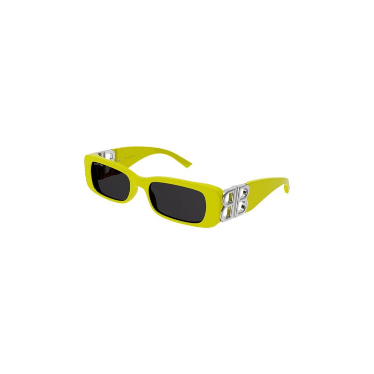 Balenciaga Rectangular Sunglasses 'Yellow/Silver/Grey'