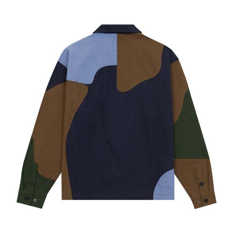 Brain Dead Patchwork Military Field Shirt Jacket 'Navy'
