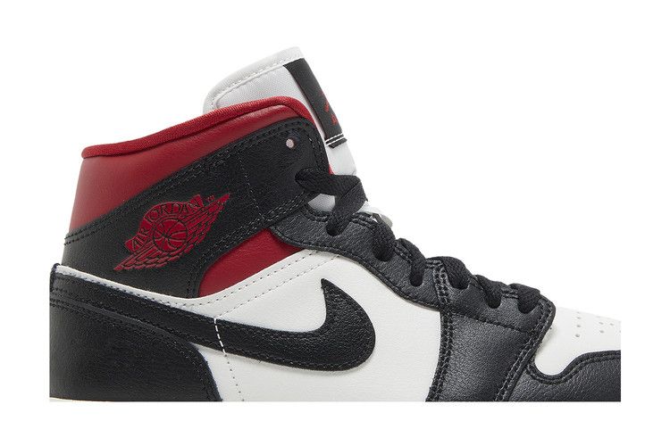 Wmns Air Jordan 1 Mid 'Black Sail Gym Red'