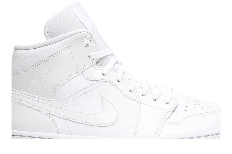 Wmns Air Jordan 1 Mid 'Triple White Patent'