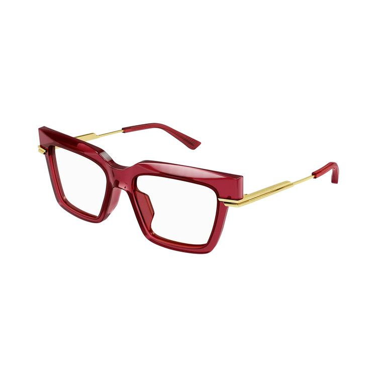 Bottega Veneta Classic Acetate Cat Eye Eyeglasses 'Transparent/Burgundy'