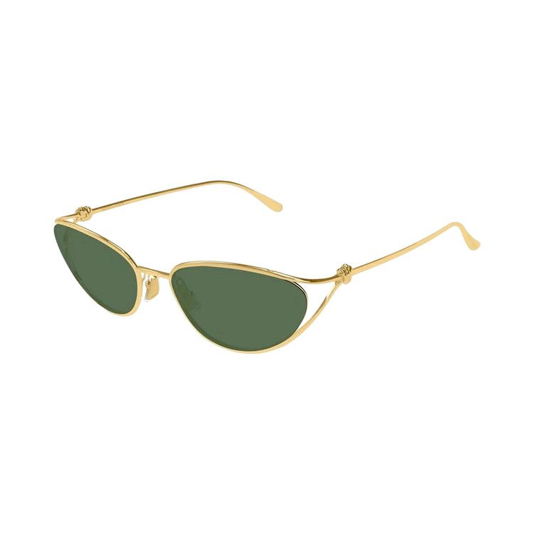 Bottega Veneta Knot Cat Eye Sunglasses 'Gold/Green'