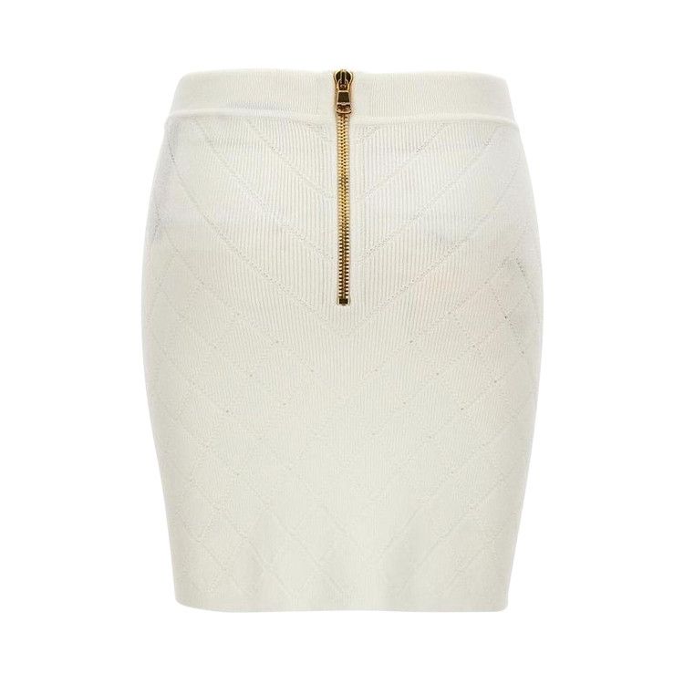 Balmain 6 Button Knit Skirt 'White'