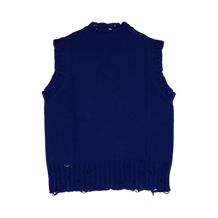 Marni Dishevelled V Neck Sweater 'Bluette'