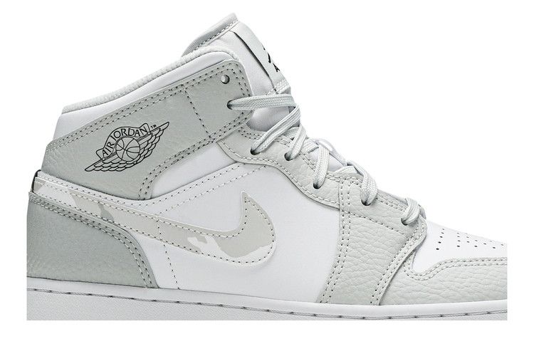 Air Jordan 1 Mid SE GS 'Swoosh Logo - Grey Camo'