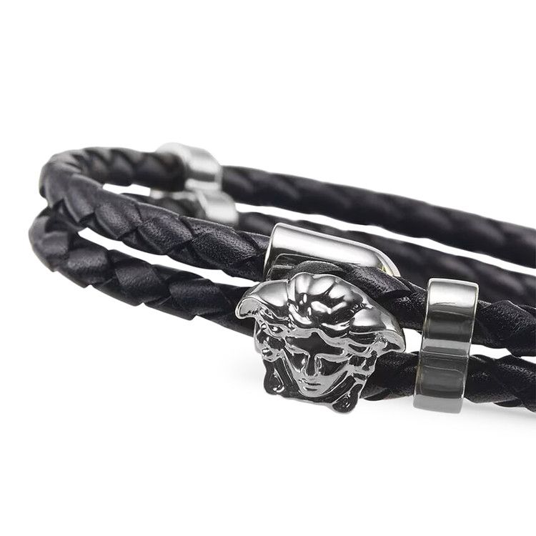 Versace Leather Medusa Bracelet 'Black'