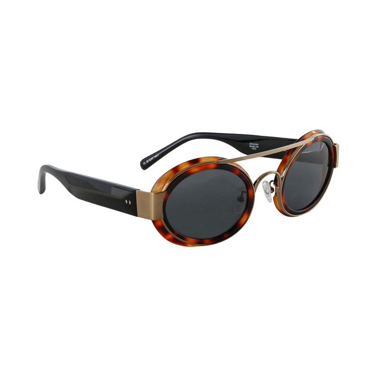 Dries Van Noten x Linda Farrow Oval Lenses Sunglasses 'T-Shell/Black/Gold/Grey'