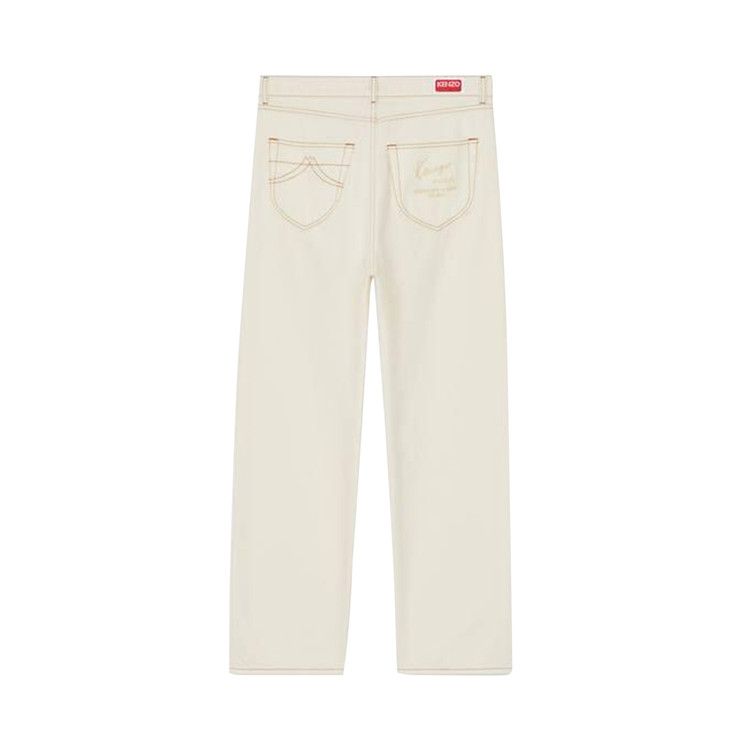 Kenzo Creations Cropped Asagao Straight Jeans 'Stone Bleached White'