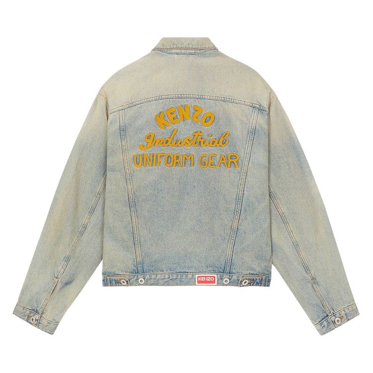 Kenzo Drawn Varsity Denim Trucker Jacket 'Dirty Denim'