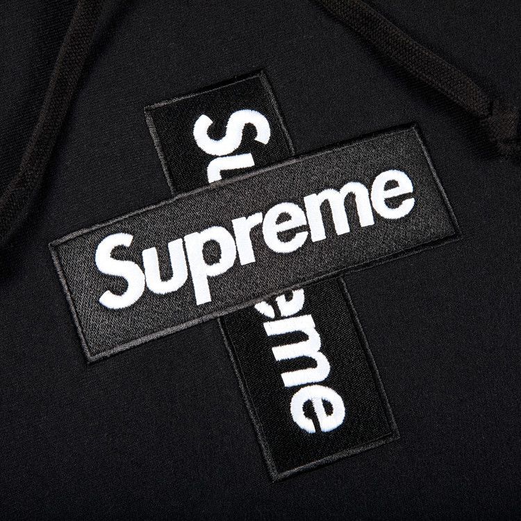 Supreme Cross Box Logo Hooded Sweatshirt 'Black'