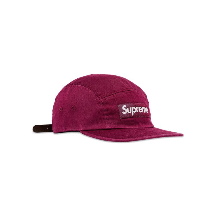 Supreme Washed Chino Twill Camp Cap 'Cranberry'