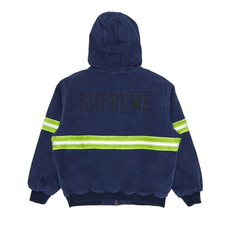 Supreme Reflective Stripe Hooded Work Jacket 'Navy'