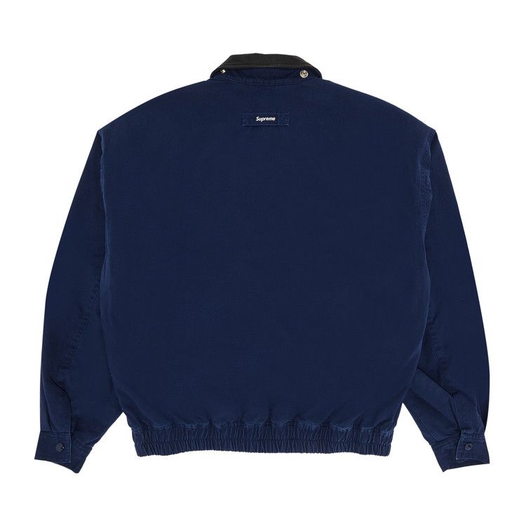 Supreme Leather Collar Utility Jacket 'Navy'