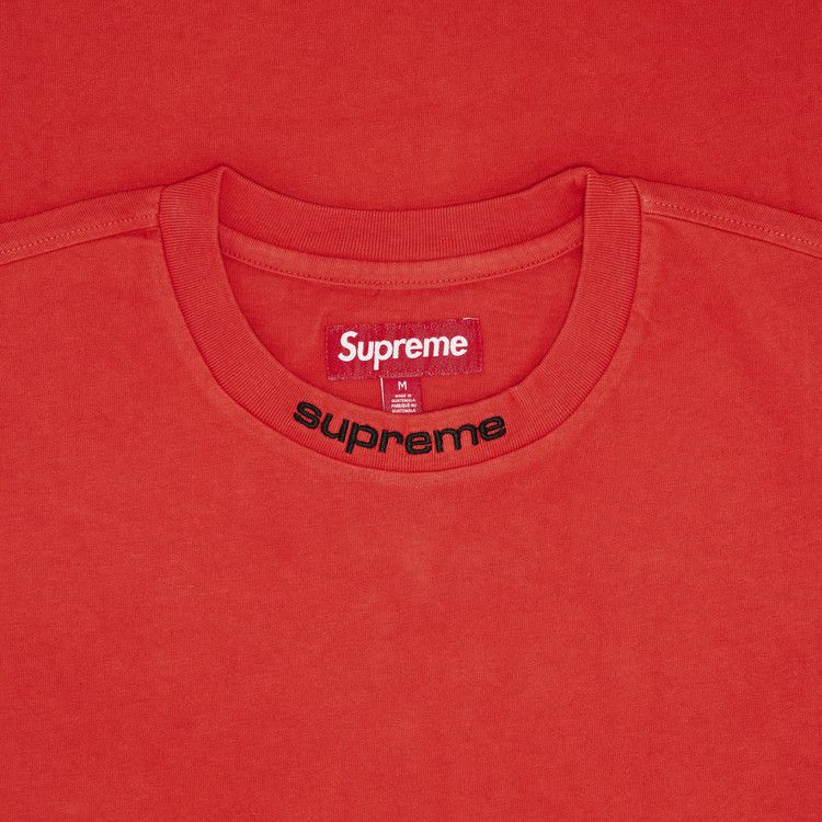 Supreme Embroidered Collar Long-Sleeve Top 'Red'