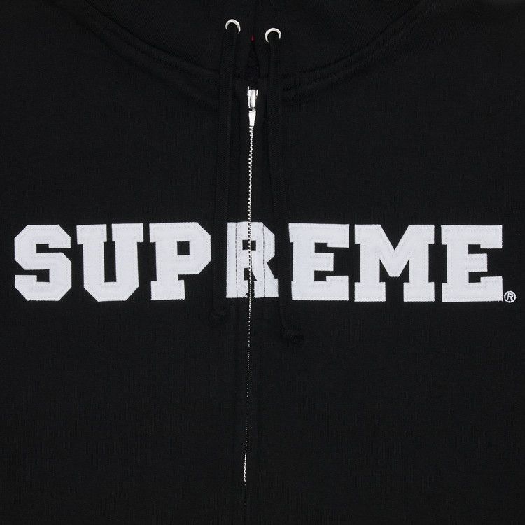 Supreme Collegiate Appliqué Zip Up Hooded Sweatshirt 'Black'