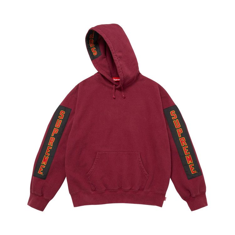 Supreme Woven Patches Hooded Sweatshirt 'Cardinal'