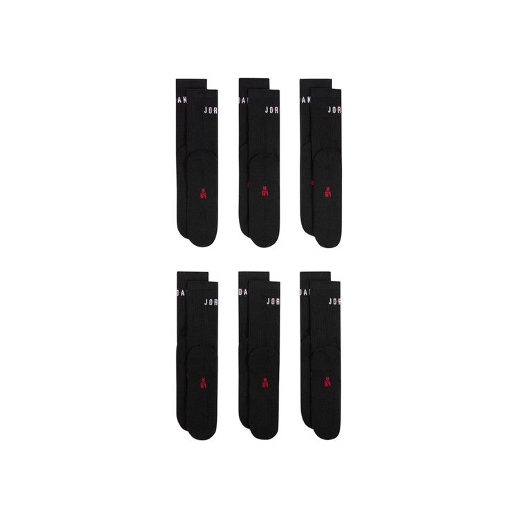 Air Jordan Everyday Crew Socks (6 Pairs) 'Black/Gym Red/White'
